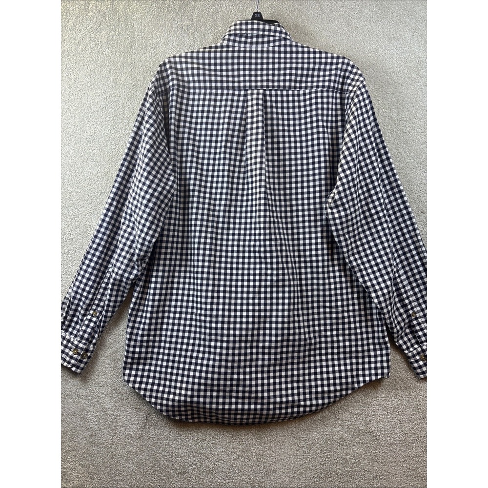 Brooks Brothers Button Down Shirt Mens Medium Navy Blue Gingham Check Cotton - Picture 3 of 7